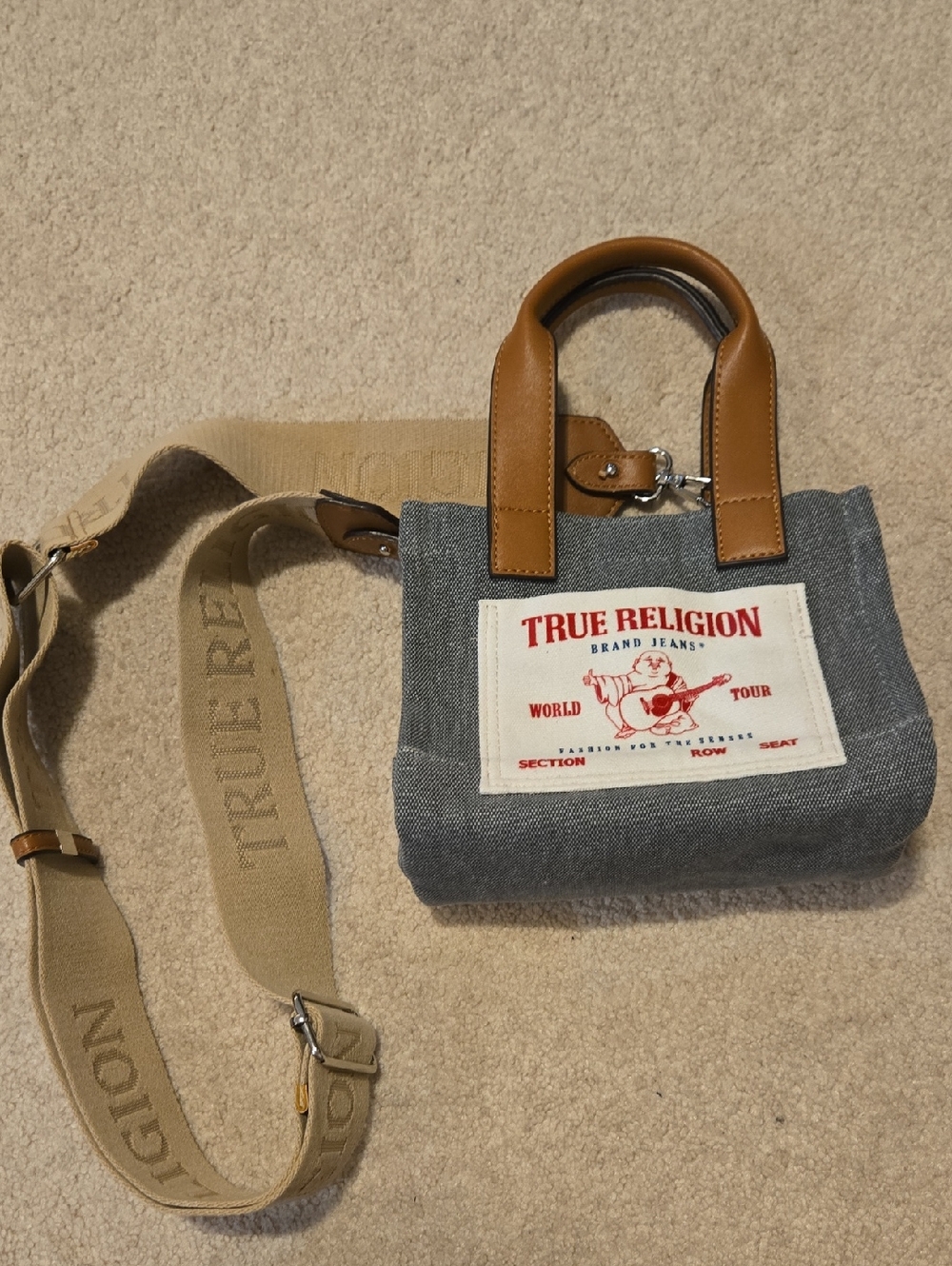 True Religion Denim Crossbody Bag With Wide Strap